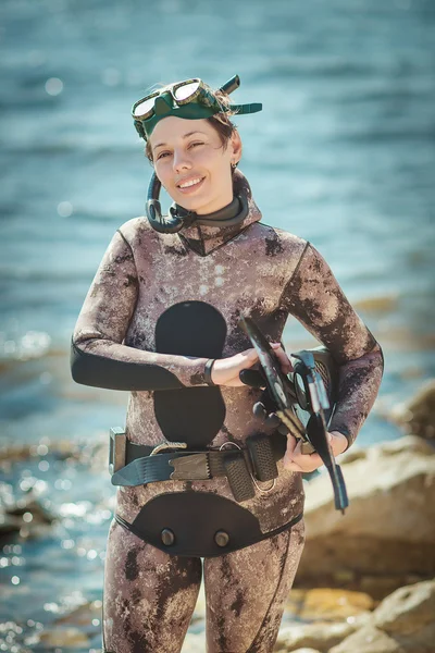 Freediver girl — Stock Photo, Image