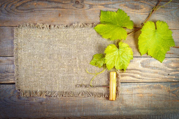 Gestaltungsrahmen mit Weinstock und roten Trauben. Hintergrund und Textur — Stockfoto