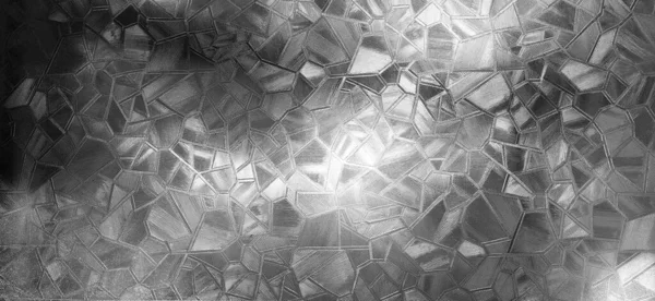 유리로 뒤덮인 골함석 물결치는 표면에서 백라이트 아래에서 흰색과 회색의 연극이 — 스톡 사진