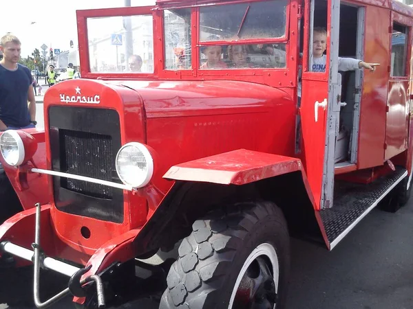 Petrozavodsk Russie Juillet 2020 Camion Pompiers Antique Style Rétro Des — Photo