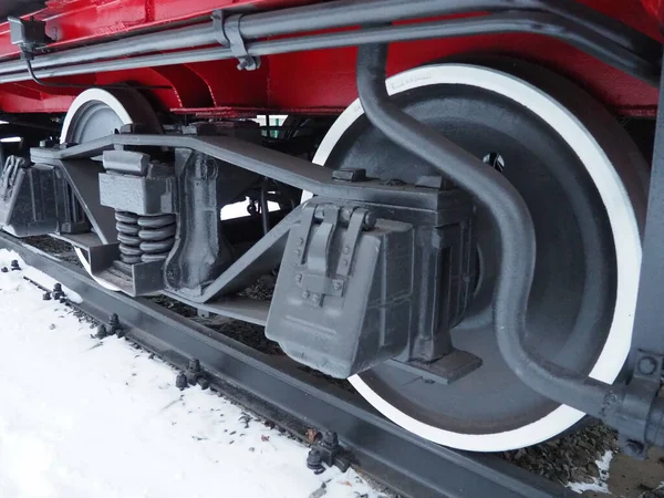 Tren Retro Locomotora Principios Del Siglo Xix Con Una Máquina — Foto de Stock
