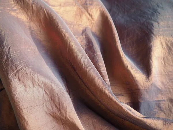 Beautiful Fabric Taffeta Gently Folded Waves Crumpled Material Looks Silk — Stock Photo, Image