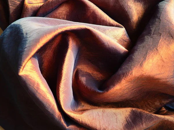 Beautiful Fabric Taffeta Gently Folded Waves Crumpled Material Looks Silk — Stock Photo, Image