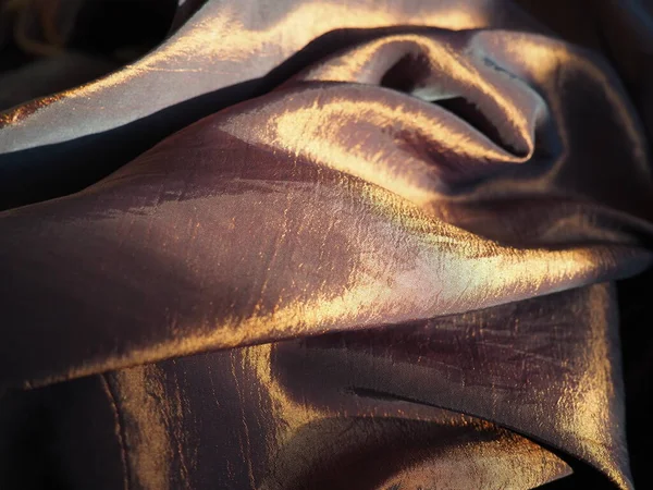 Beautiful Fabric Taffeta Gently Folded Waves Crumpled Material Looks Silk — Stock Photo, Image