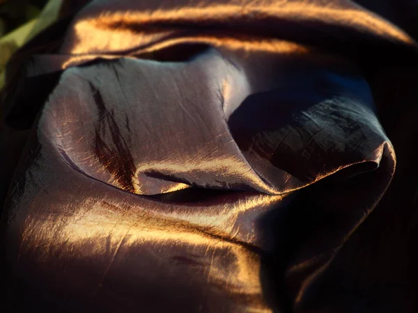 Beautiful Fabric Taffeta Gently Folded Waves Crumpled Material Looks Silk — Stock Photo, Image