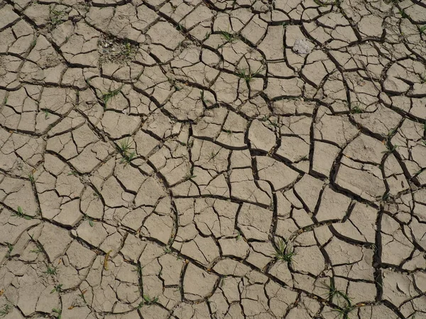 Głębokie Pęknięcia Lądzie Jako Symbol Gorącego Klimatu Suszy Pustynia Pęknięta — Zdjęcie stockowe