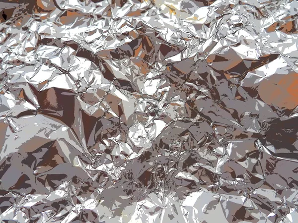 Folyo Yakın Plan Alüminyum Gümüş Buruşuk Folyo Soyut Metalik Arka — Stok fotoğraf