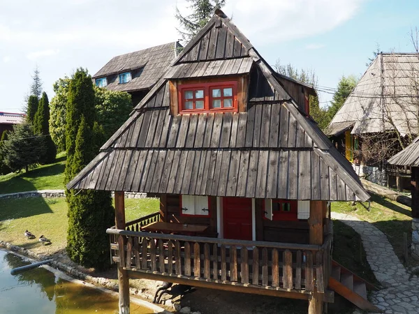 Stanisici Bijelina Bósnia Herzegovina Abril 2021 Fazenda Log Village Habitação — Fotografia de Stock