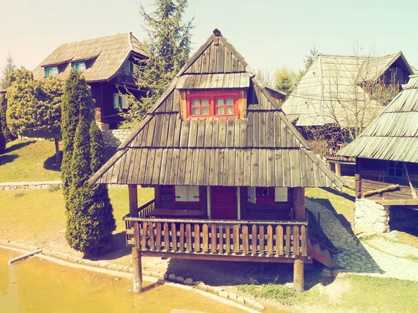 Stanisici Bijelina Bósnia Herzegovina Abril 2021 Fazenda Log Village Habitação — Fotografia de Stock