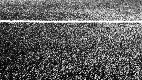 soccer field for championship.The marking of the football field on the artificial grass. White line. Football field area. Black and white monochrome background.