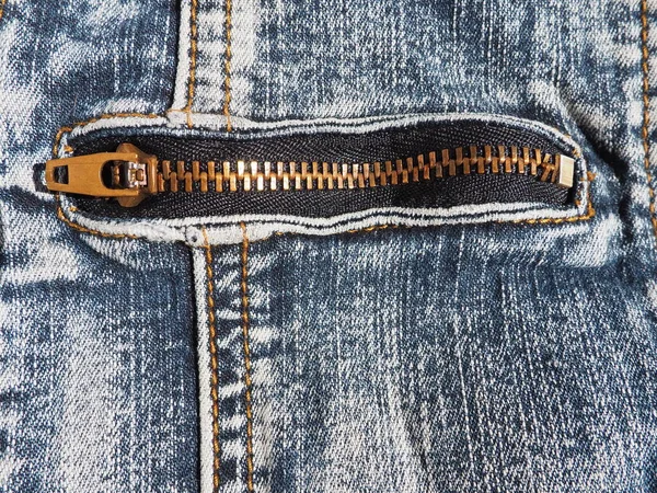 Denim Cerca Con Costuras Cerraduras Vaqueros Muy Mal Gastados Cerradura — Foto de Stock