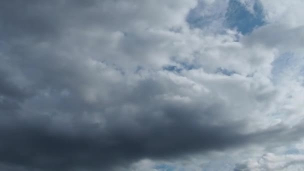 Kumulus cumulus mraky jsou husté mraky s výrazným vertikálním rozvojem. Spojený s rozvojem konvekce v dolní a střední troposféře. Zrychlené natáčení videa, rychlé. — Stock video