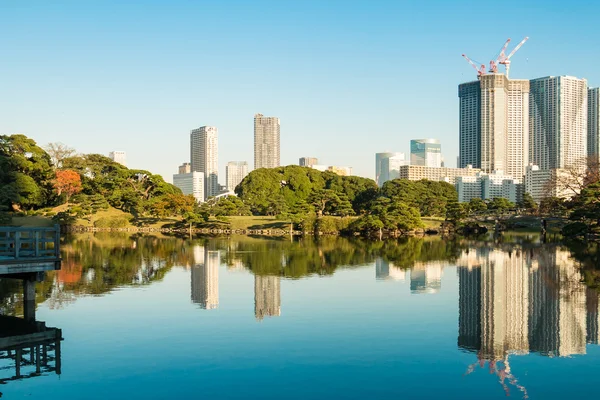 Vista da paisagem urbana de tokyo com parque — Fotografia de Stock