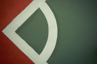 Yeni stadyum zemin üzerinde beyaz çizgi