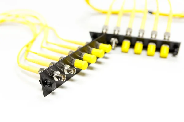 Оптоволоконный кабель для сетевой системы — стоковое фото