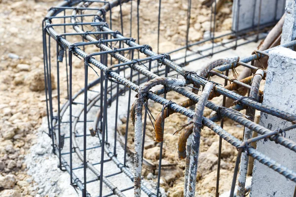 Ev bina için temel çelik çubuk — Stok fotoğraf