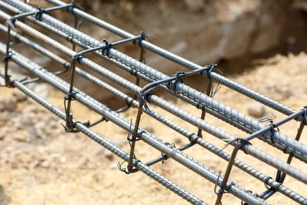 Fundação de aço para a construção de casa — Fotografia de Stock