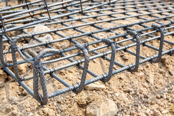 Fundación de acero para la construcción de viviendas — Foto de Stock