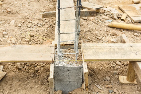 Tondino d'acciaio della fondazione per la costruzione della casa — Foto Stock