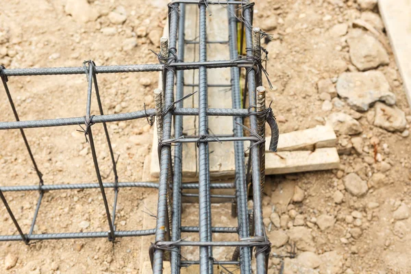 Fundamentstahlstange für den Hausbau — Stockfoto