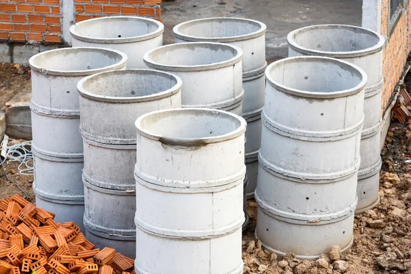 Cement pipe for construction job — Stock Photo, Image