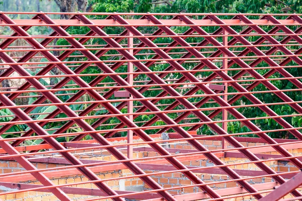 Roof steel architecture under construction — Stock Photo, Image