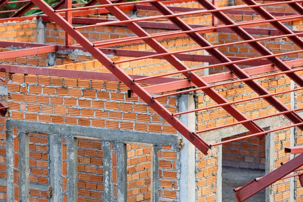 Taket stål arkitekturen under uppbyggnad — Stockfoto