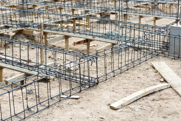 Foundation steel for home building — Stock Photo, Image