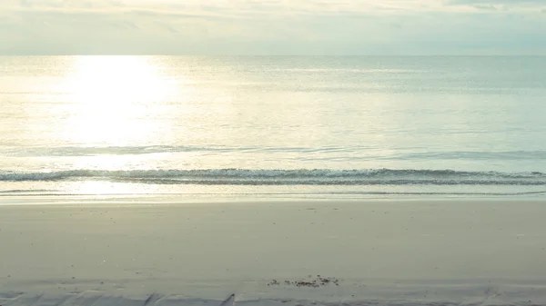 Sea wave on the beach with sunlight in morning — Stock Photo, Image