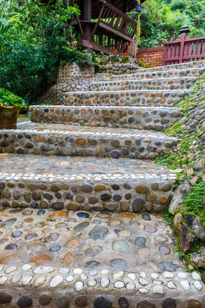 Escaliers chemin de pierre dans le jardin — Photo