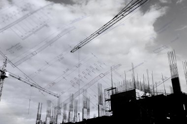 İnşaat alanında çalışan vinç 