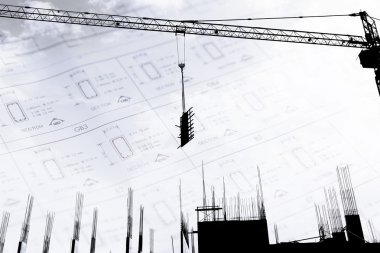 İnşaat alanında çalışan vinç 