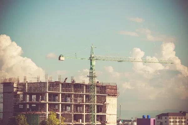 Crane werken voor de bouw — Stockfoto