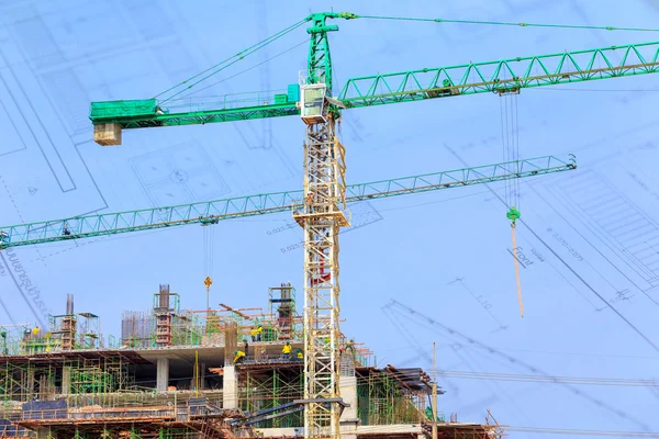 Crane working in construction — Stock Photo, Image