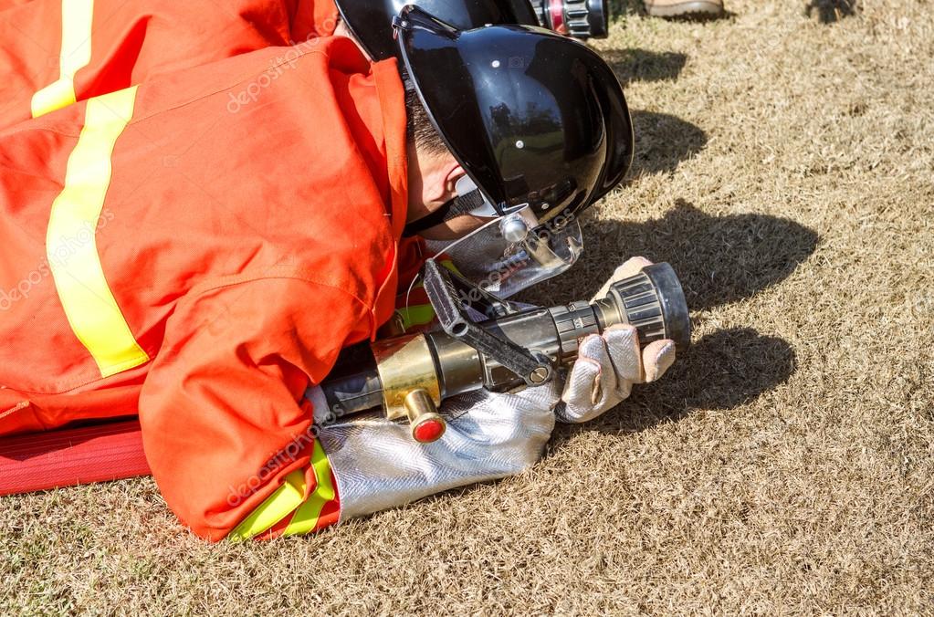 Firefighters preparation training — Stock Photo © wittybear 59246487
