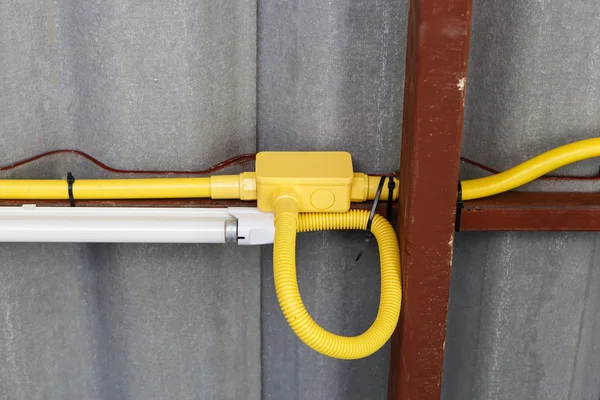 Elektrische pipe installatie — Stockfoto