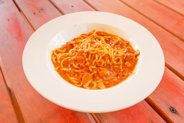 Spaghetti con gamberetti — Foto Stock
