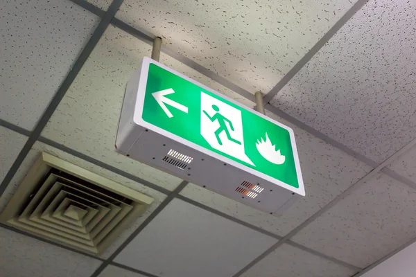 Fire exit light sign — Stock Photo, Image