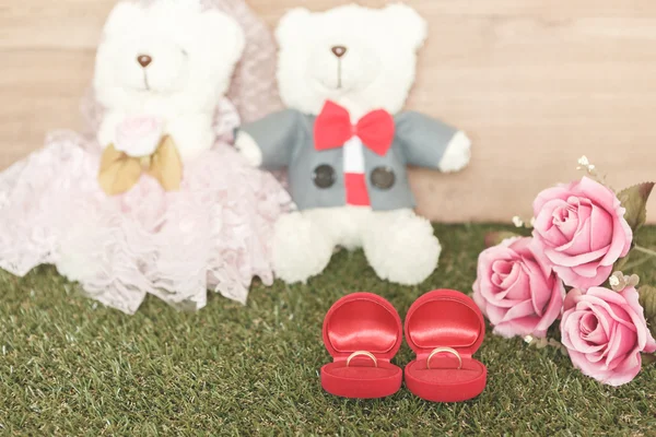 Romantic toy bears — Stock Photo, Image