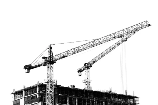 Construction site with cranes — Stock Photo, Image