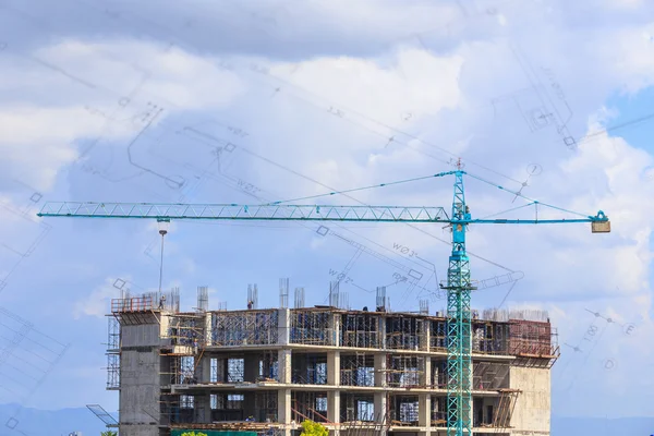 Baustelle mit Himmel — Stockfoto