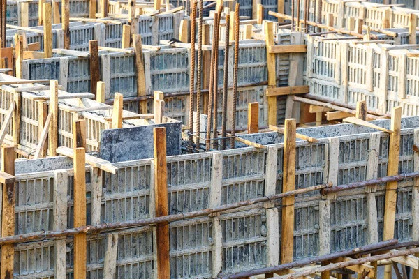 Fundação haste de aço para a construção da casa — Fotografia de Stock