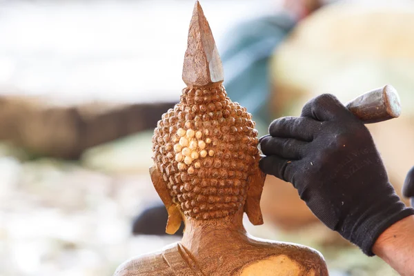 Hand van houtsnijwerk — Stockfoto