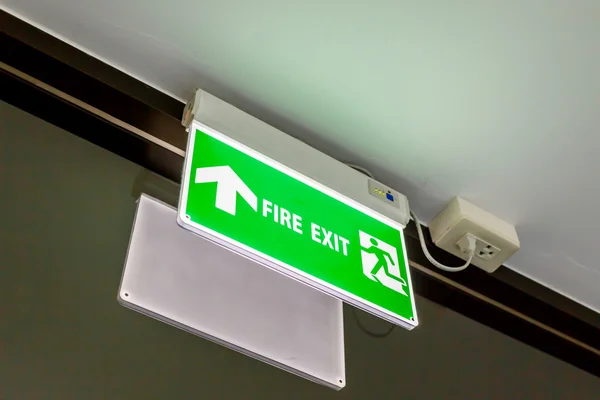 Fire exit light sign — Stock Photo, Image