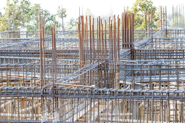 Barra de acero de la fundación para la construcción de casa — Foto de Stock