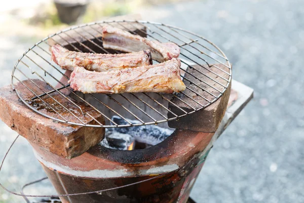 Tajski stylu Bar-B-Q lub grill kebab gotowania — Zdjęcie stockowe