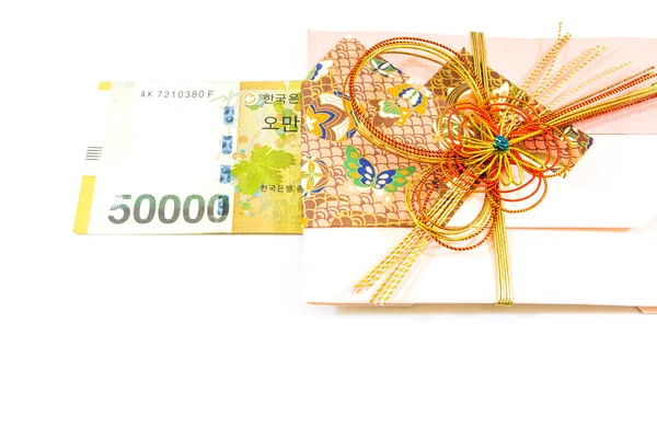 Korea money wit Gift envelope — Stock Photo, Image