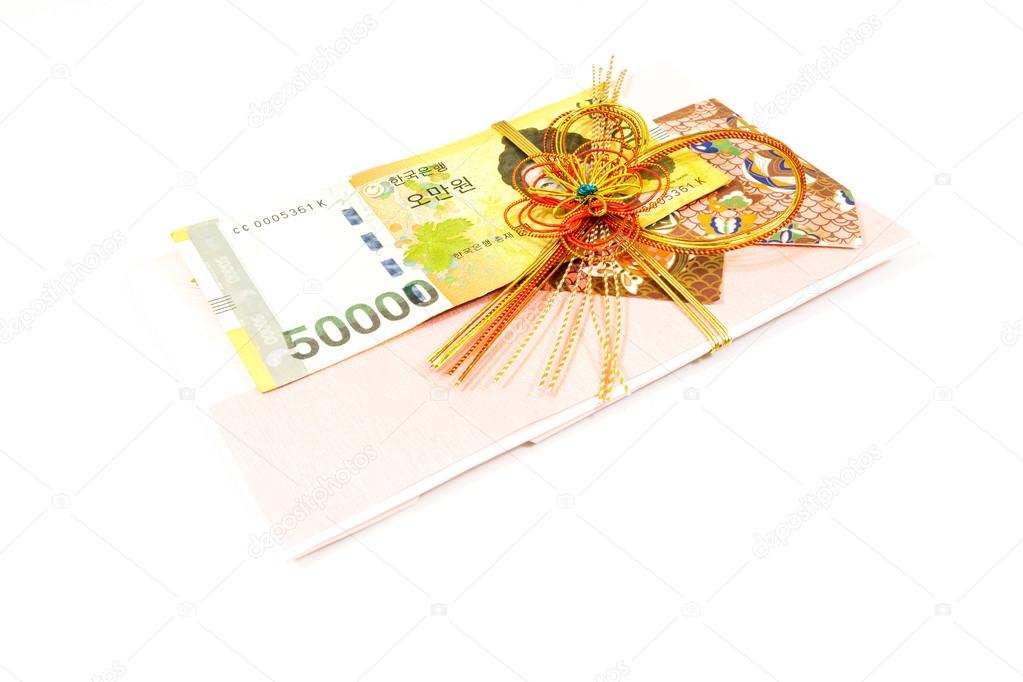Korea money wit Gift envelope — Stock Photo © wittybear 67554255