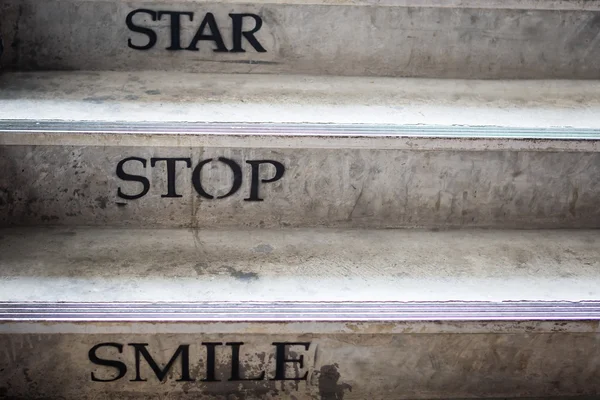 Treppe mit Konzept Leben Wort — Stockfoto