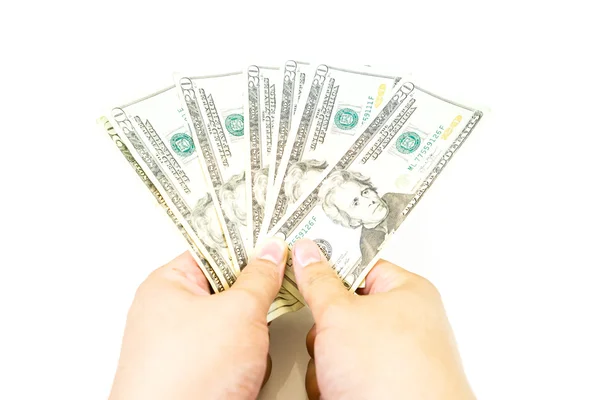 Dollars money in hands — Stock Photo, Image